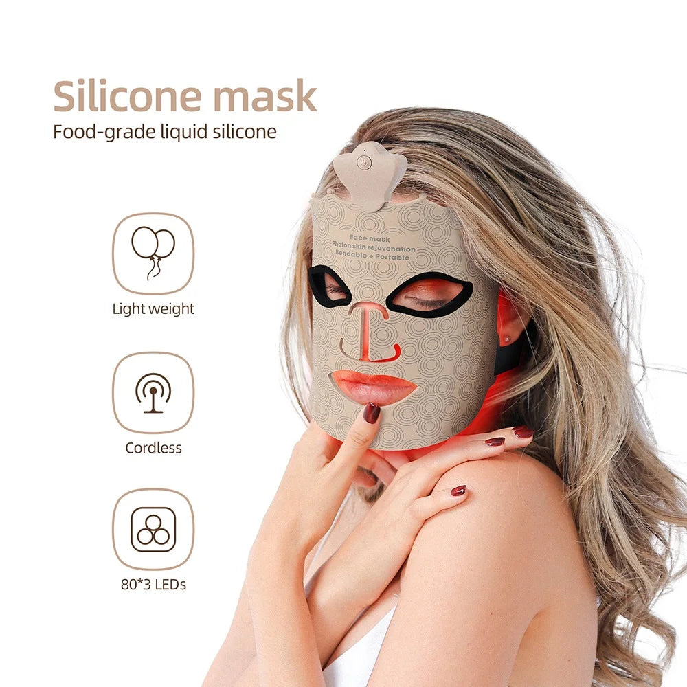 Lumière 7-Color LED Therapy Mask – Wireless Silicone Facial for Brightening & Skin Repair