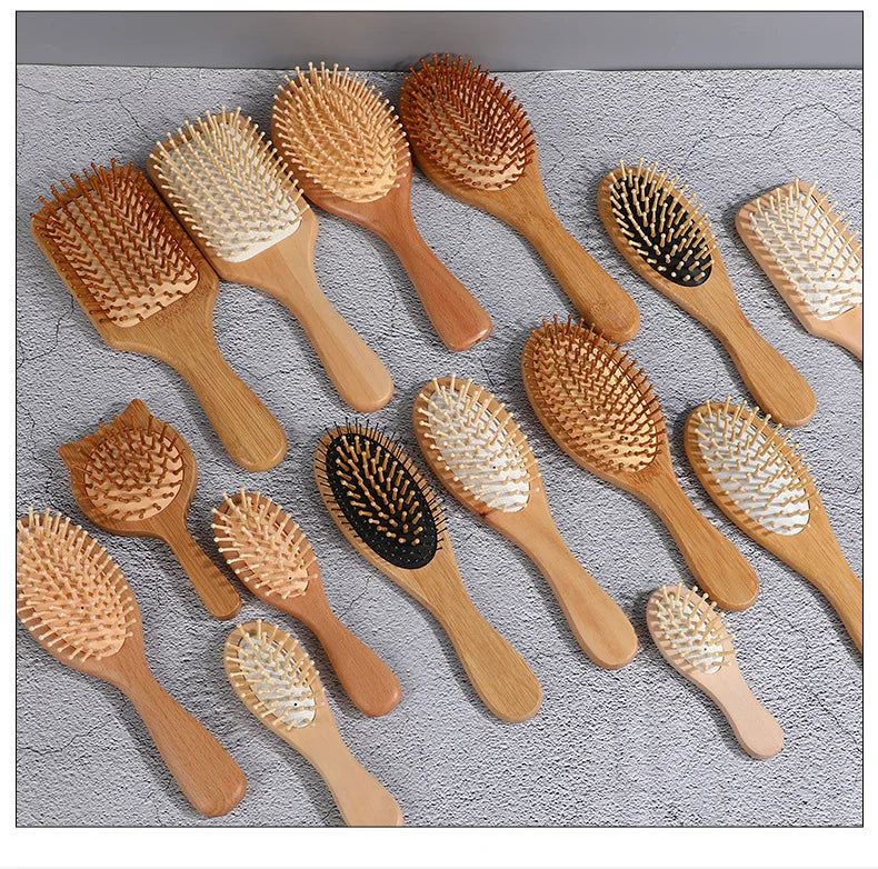 EcoLuxe Bamboo Hair Brush – Anti-Static, Detangling & Scalp-Massaging Wooden Comb