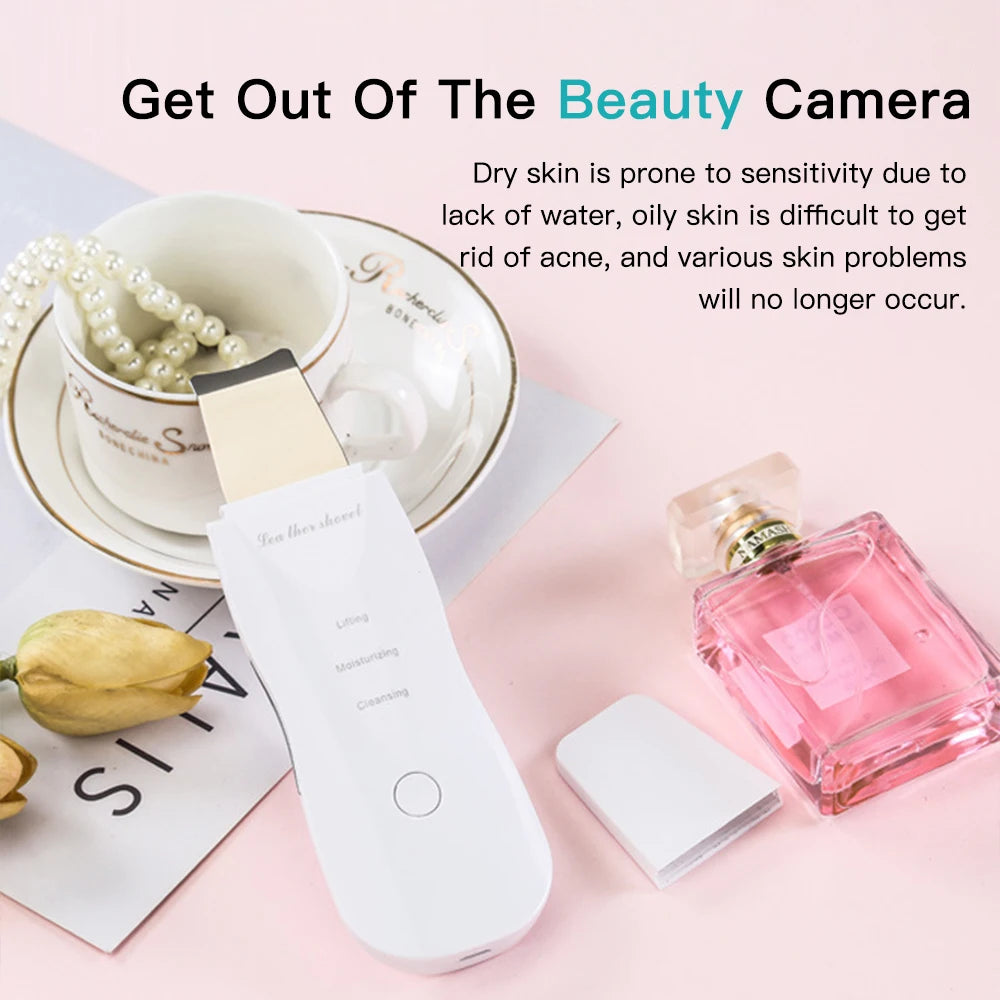 LumiSkin Ultrasonic Facial Scrubber – Deep Cleansing, Blackhead Remover & Skin Lifting Tool
