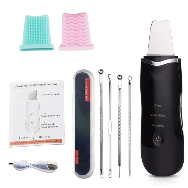 LumiSkin Ultrasonic Facial Scrubber – Deep Cleansing, Blackhead Remover & Skin Lifting Tool