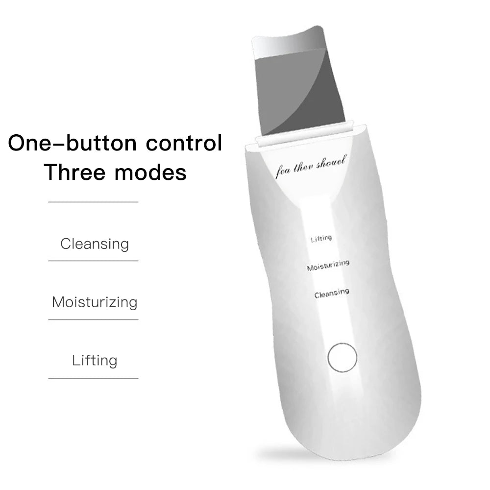 LumiSkin Ultrasonic Facial Scrubber – Deep Cleansing, Blackhead Remover & Skin Lifting Tool