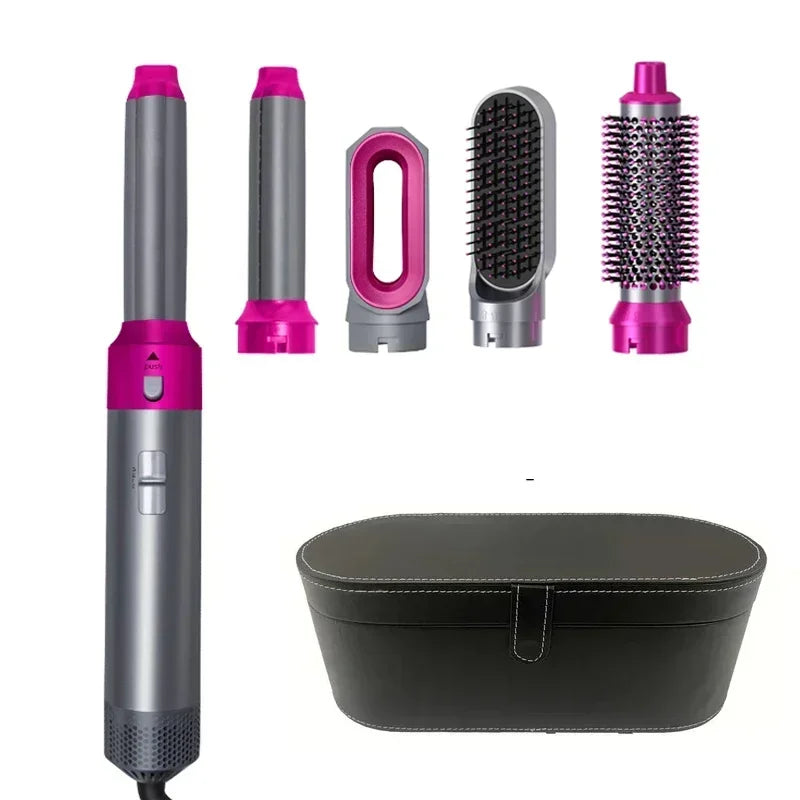 LuxeStyle 5-in-1 Hair Dryer & Styling Set – Professional Hot Comb, Curler & Straightener