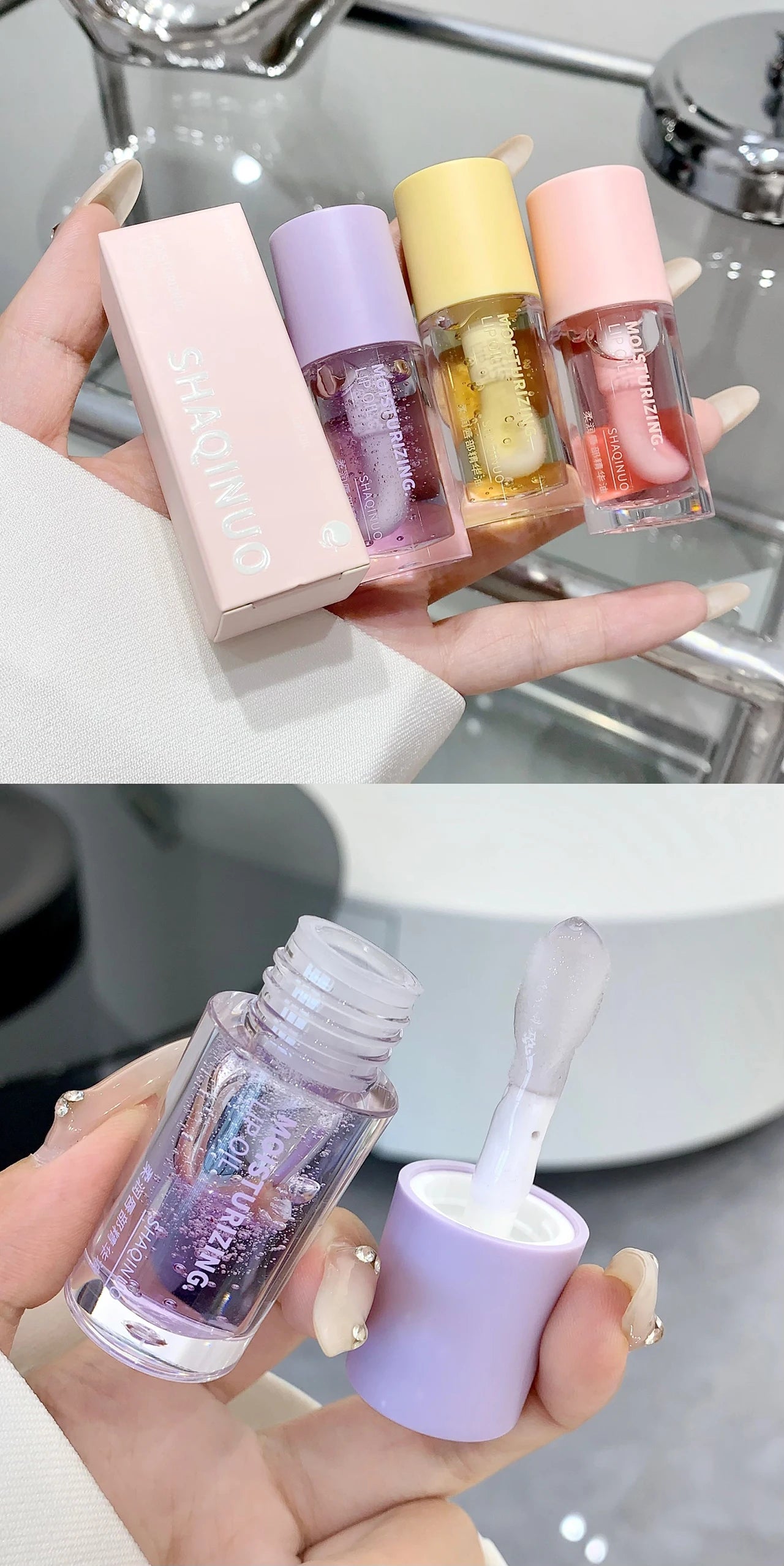 CrystalGlow Lip Gloss – Hydrating, Plumping, Mirror-Shine Lip Oil
