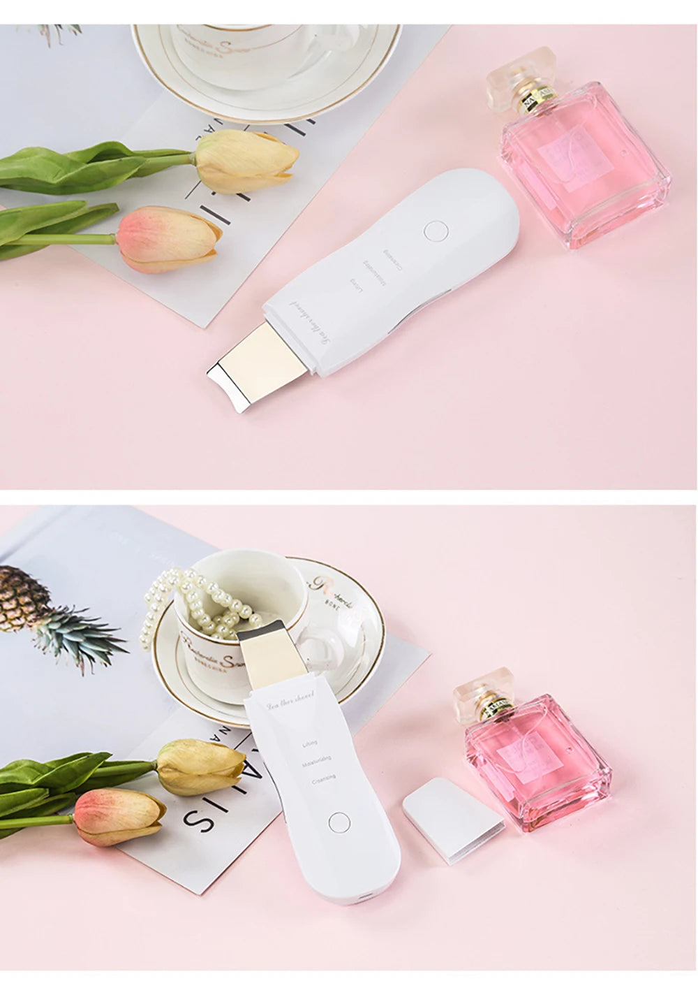 LumiSkin Ultrasonic Facial Scrubber – Deep Cleansing, Blackhead Remover & Skin Lifting Tool
