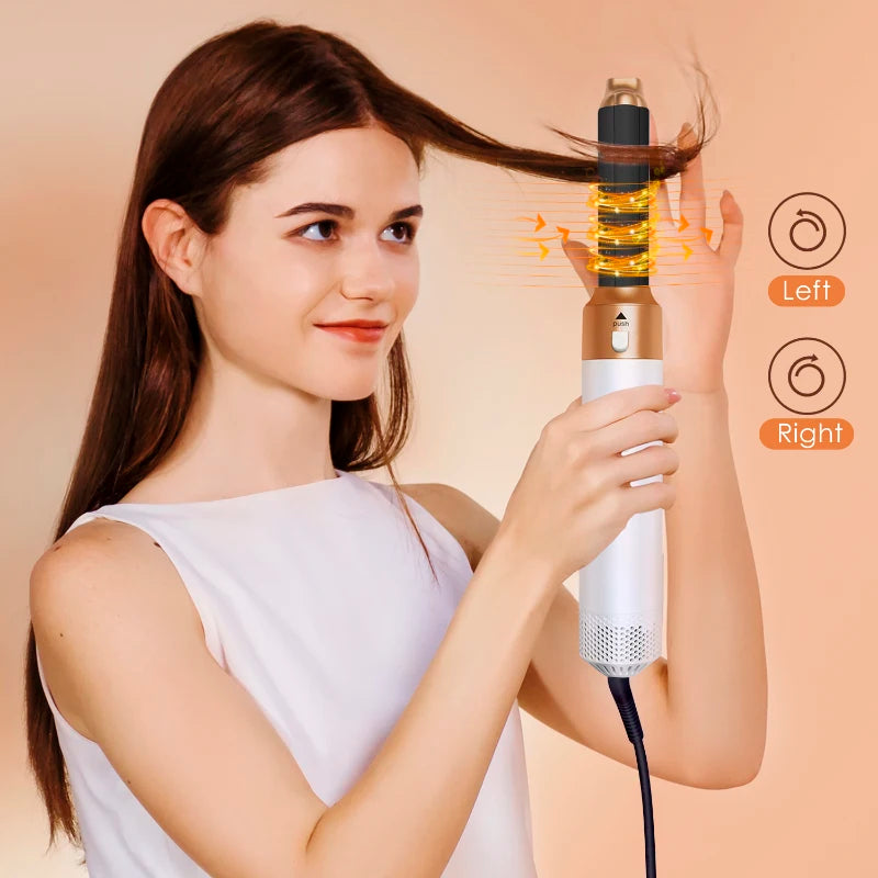 LuxeStyle 5-in-1 Hair Dryer & Styling Set – Professional Hot Comb, Curler & Straightener