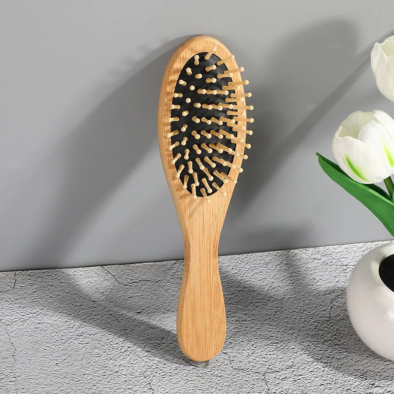 EcoLuxe Bamboo Hair Brush – Anti-Static, Detangling & Scalp-Massaging Wooden Comb