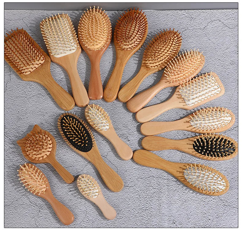 EcoLuxe Bamboo Hair Brush – Anti-Static, Detangling & Scalp-Massaging Wooden Comb