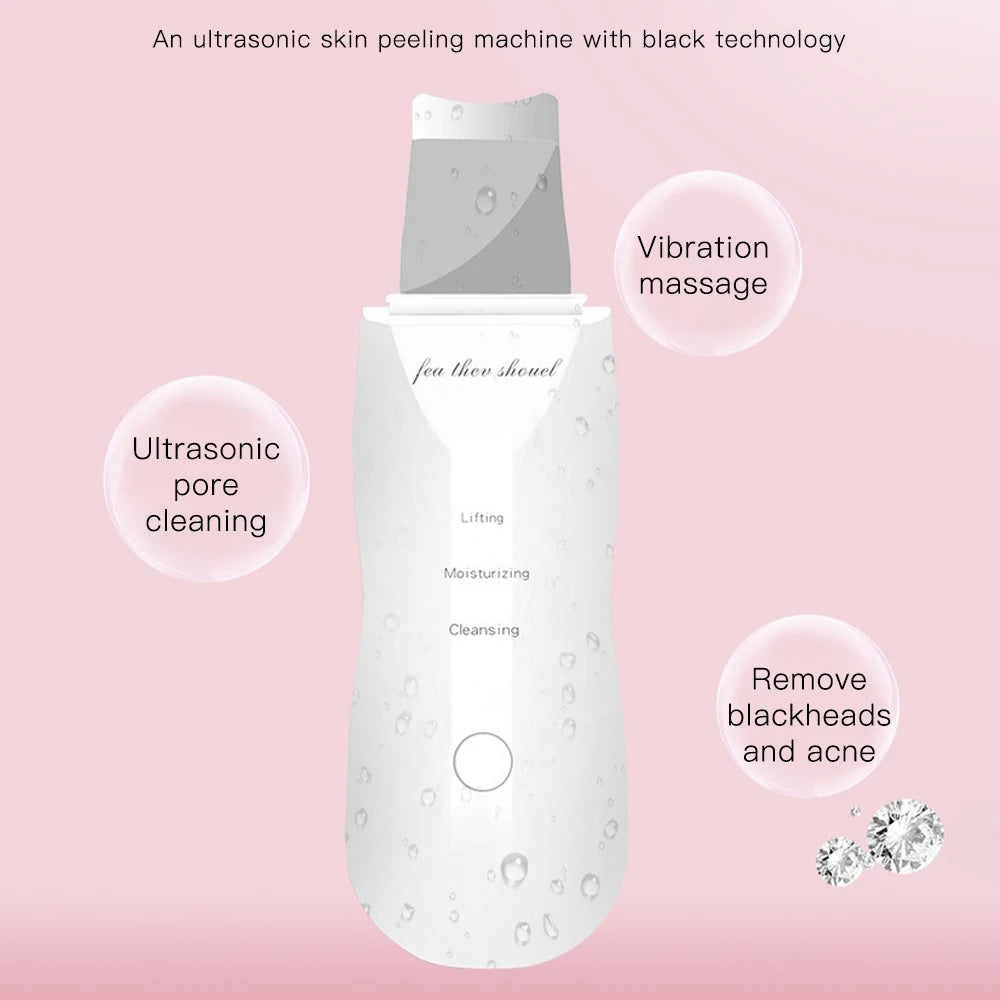 LumiSkin Ultrasonic Facial Scrubber – Deep Cleansing, Blackhead Remover & Skin Lifting Tool