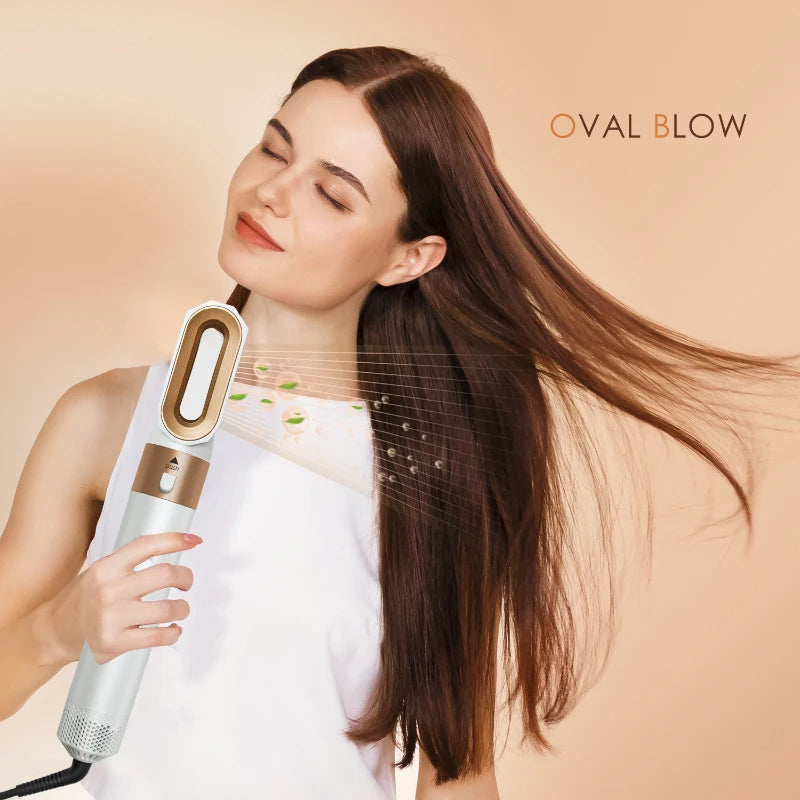 LuxeStyle 5-in-1 Hair Dryer & Styling Set – Professional Hot Comb, Curler & Straightener