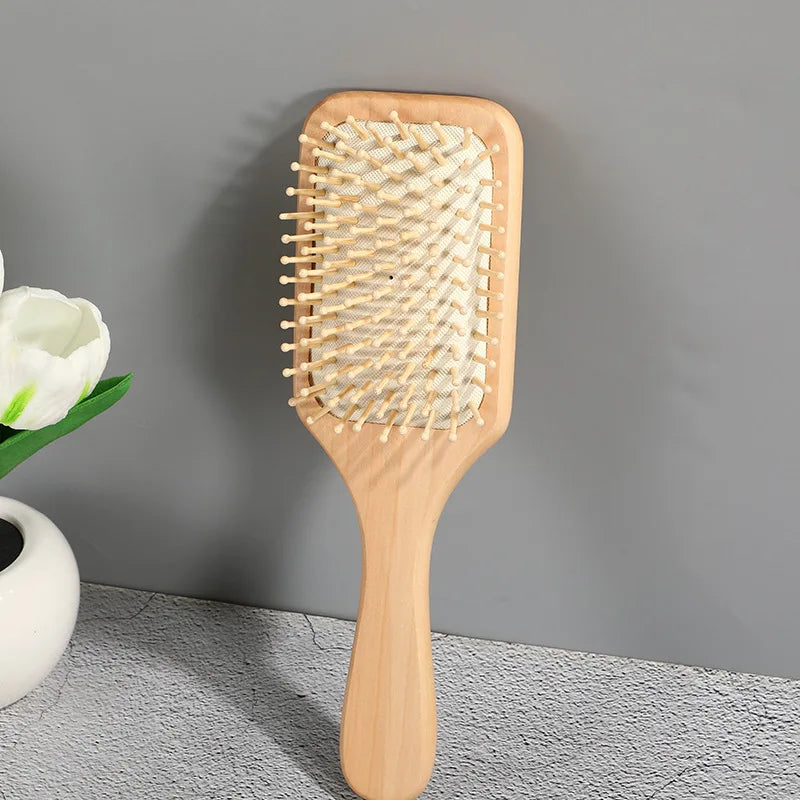 EcoLuxe Bamboo Hair Brush – Anti-Static, Detangling & Scalp-Massaging Wooden Comb