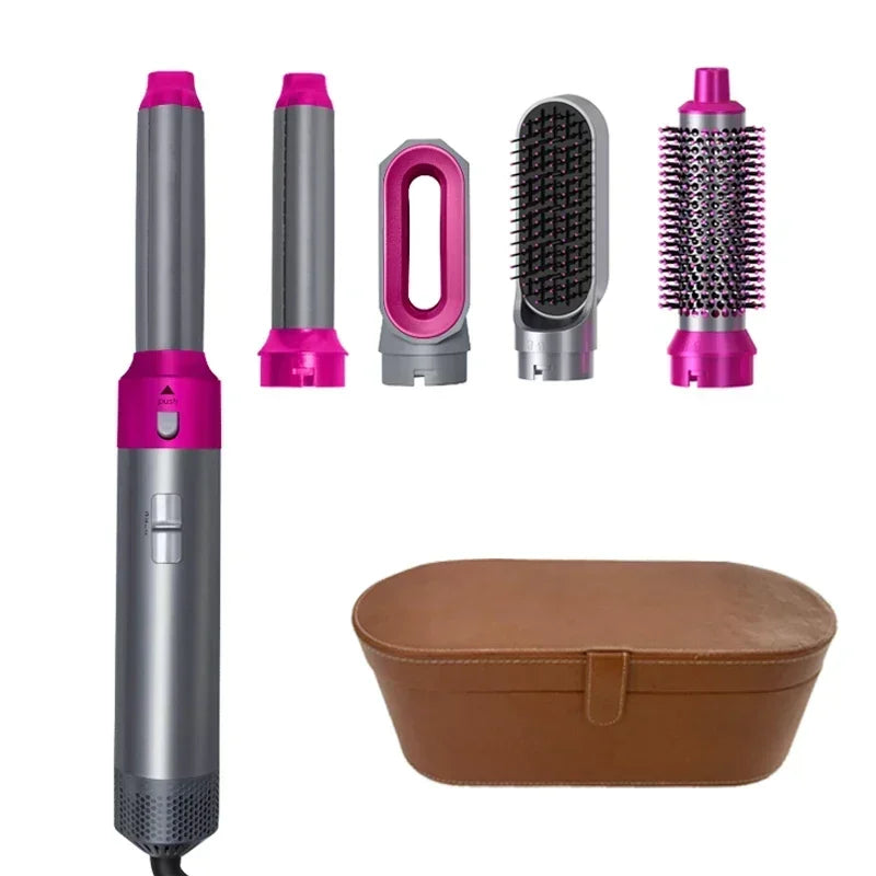 LuxeStyle 5-in-1 Hair Dryer & Styling Set – Professional Hot Comb, Curler & Straightener