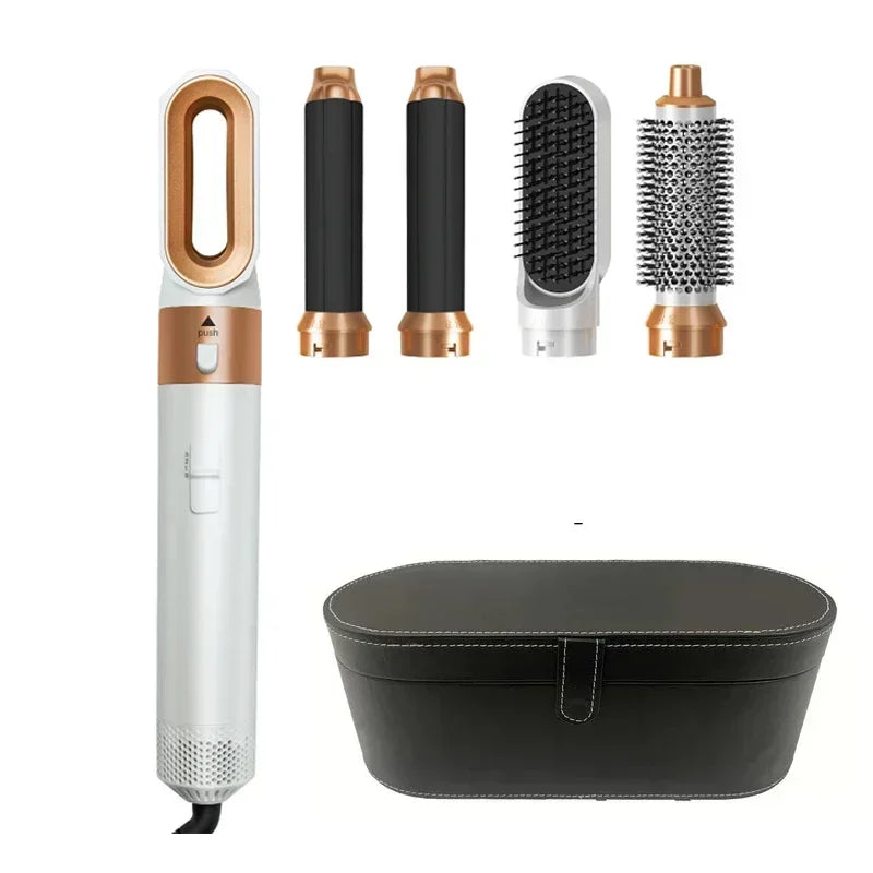 LuxeStyle 5-in-1 Hair Dryer & Styling Set – Professional Hot Comb, Curler & Straightener