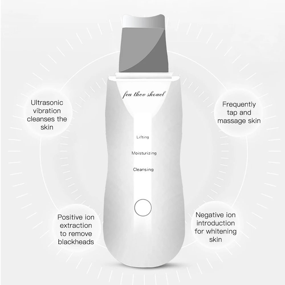 LumiSkin Ultrasonic Facial Scrubber – Deep Cleansing, Blackhead Remover & Skin Lifting Tool