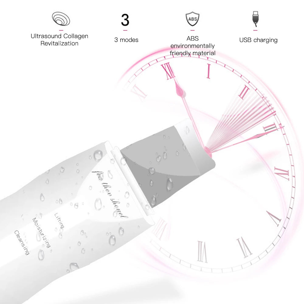 LumiSkin Ultrasonic Facial Scrubber – Deep Cleansing, Blackhead Remover & Skin Lifting Tool