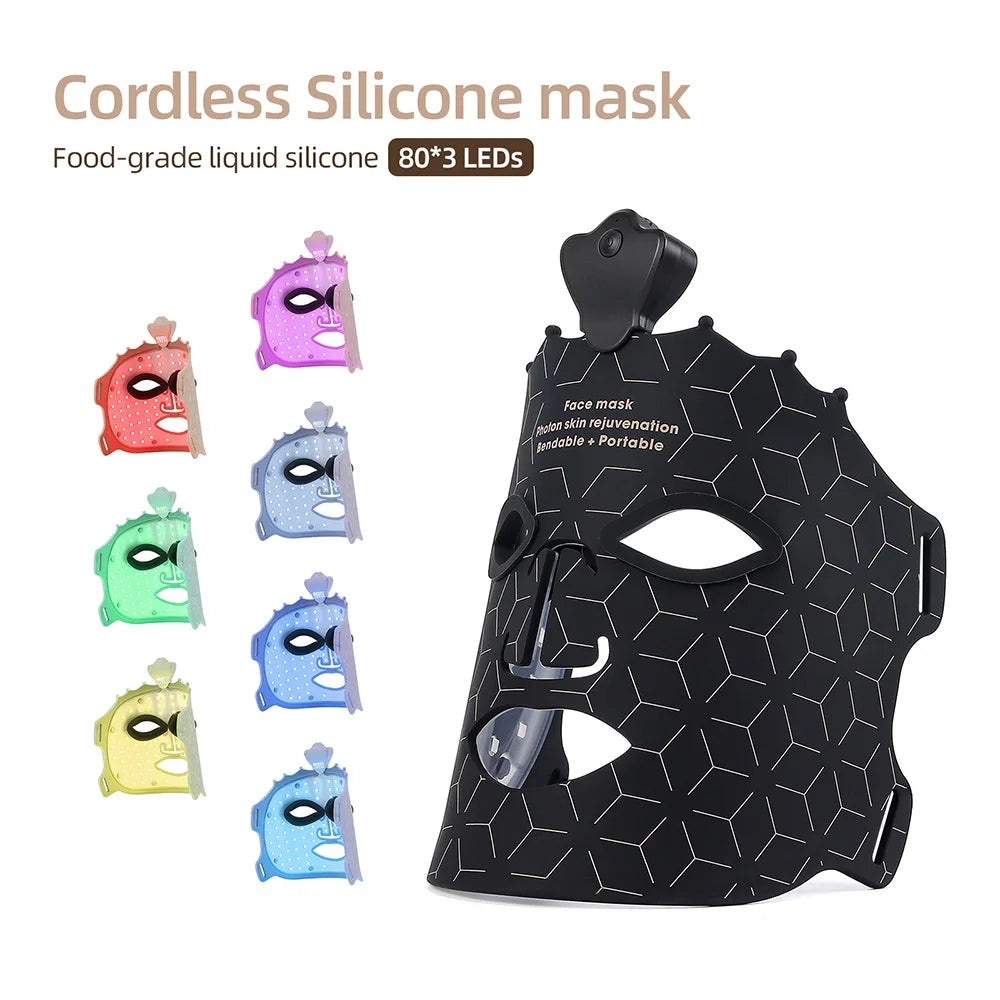 Lumière 7-Color LED Therapy Mask – Wireless Silicone Facial for Brightening & Skin Repair