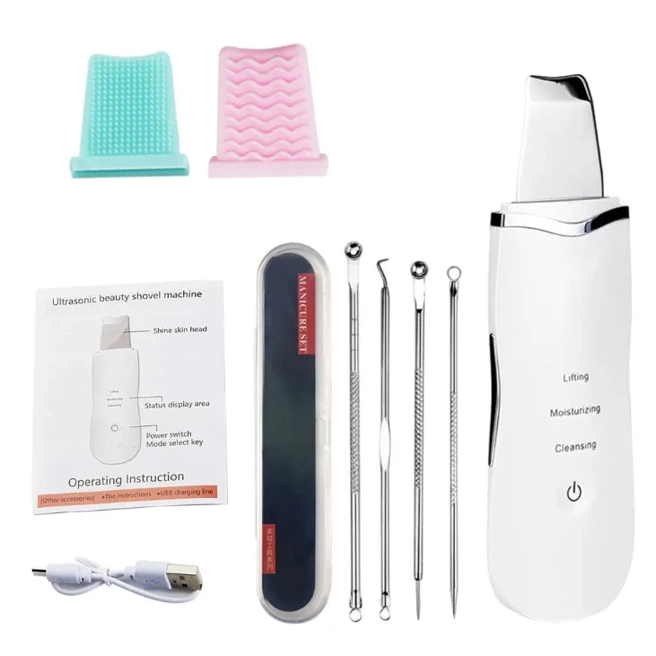 LumiSkin Ultrasonic Facial Scrubber – Deep Cleansing, Blackhead Remover & Skin Lifting Tool