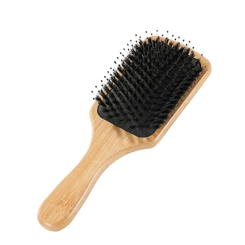 EcoLuxe Bamboo Hair Brush – Anti-Static, Detangling & Scalp-Massaging Wooden Comb