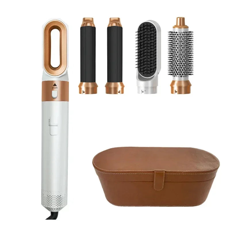 LuxeStyle 5-in-1 Hair Dryer & Styling Set – Professional Hot Comb, Curler & Straightener