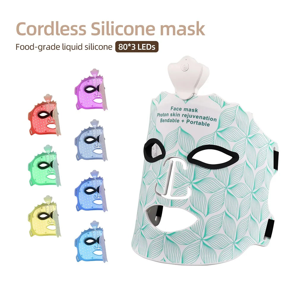 Lumière 7-Color LED Therapy Mask – Wireless Silicone Facial for Brightening & Skin Repair