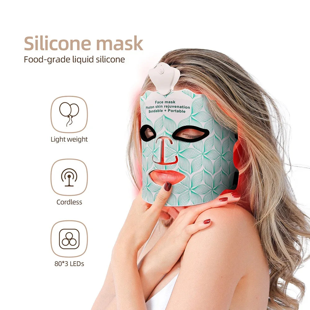 Lumière 7-Color LED Therapy Mask – Wireless Silicone Facial for Brightening & Skin Repair
