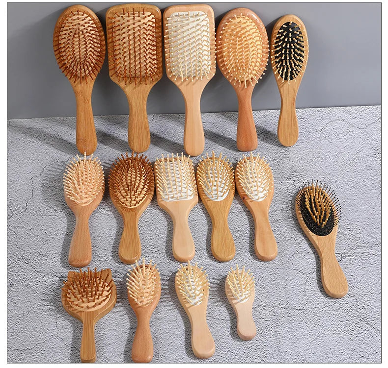 EcoLuxe Bamboo Hair Brush – Anti-Static, Detangling & Scalp-Massaging Wooden Comb