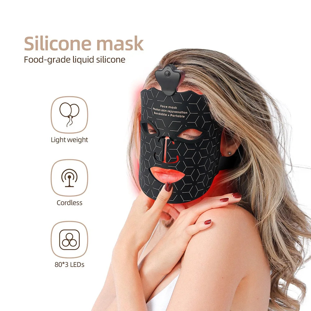 Lumière 7-Color LED Therapy Mask – Wireless Silicone Facial for Brightening & Skin Repair