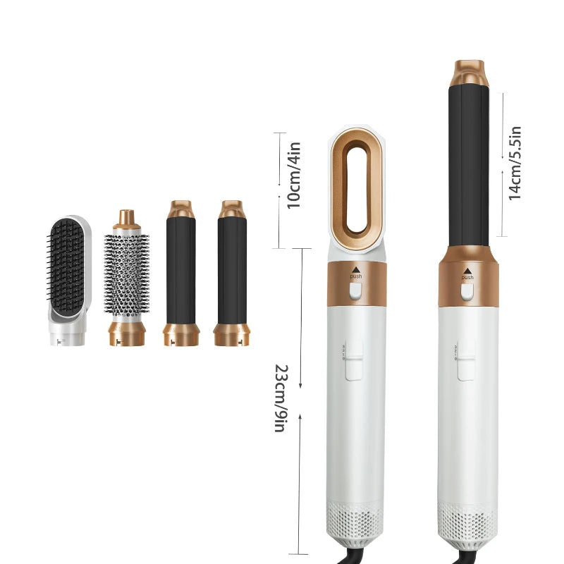 LuxeStyle 5-in-1 Hair Dryer & Styling Set – Professional Hot Comb, Curler & Straightener