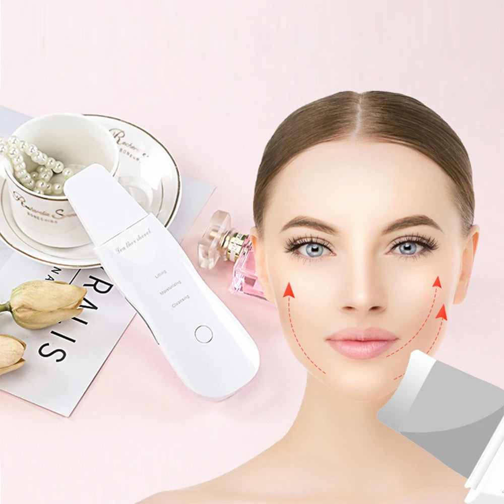 LumiSkin Ultrasonic Facial Scrubber – Deep Cleansing, Blackhead Remover & Skin Lifting Tool