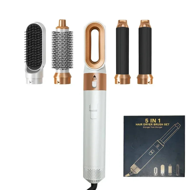 LuxeStyle 5-in-1 Hair Dryer & Styling Set – Professional Hot Comb, Curler & Straightener