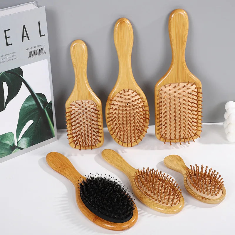 EcoLuxe Bamboo Hair Brush – Anti-Static, Detangling & Scalp-Massaging Wooden Comb
