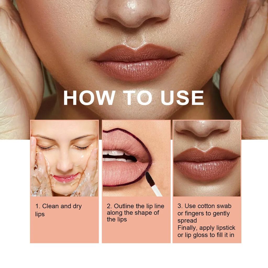 GlamContour Peel-Off Lip Stain – Waterproof Matte Tint & Lip Liner Duo