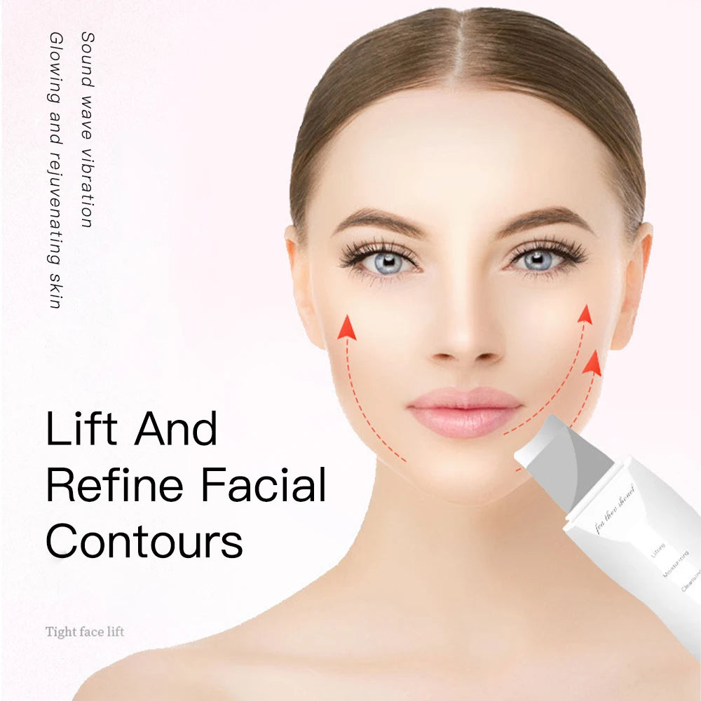 LumiSkin Ultrasonic Facial Scrubber – Deep Cleansing, Blackhead Remover & Skin Lifting Tool